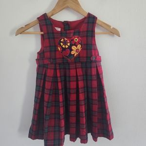Vintage Samara Plaid & Floral Holiday Christmas Dress Size 4